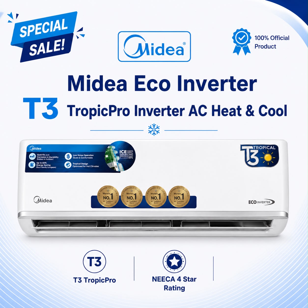 Midea MSAG2B-12HRDN1-QC0 1 Ton